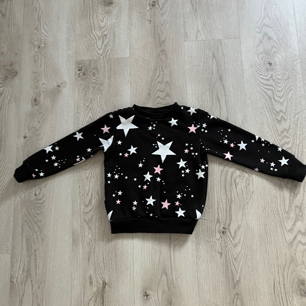 Dot Australia Black Sweatshirt Pullover With Stars 5Y